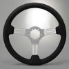 1968-1982 Corvette C3 Black Leather/Chrome 3 Spoke Steering Wheel X2502